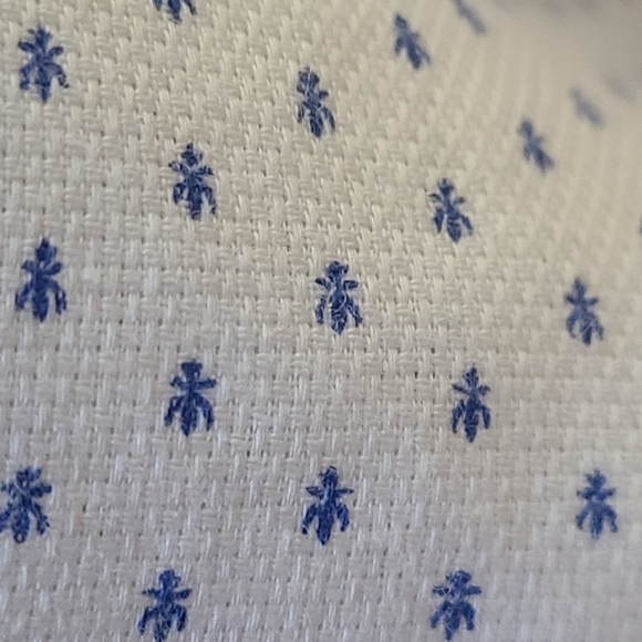 Zara Man long-sleeved white  blue bug slim fit buttoned up shirt - Picture 14 of 14